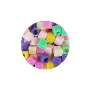 CONTAS QUAD. LETRA ALFABETO CANDY COLOR LDD-1933 500G